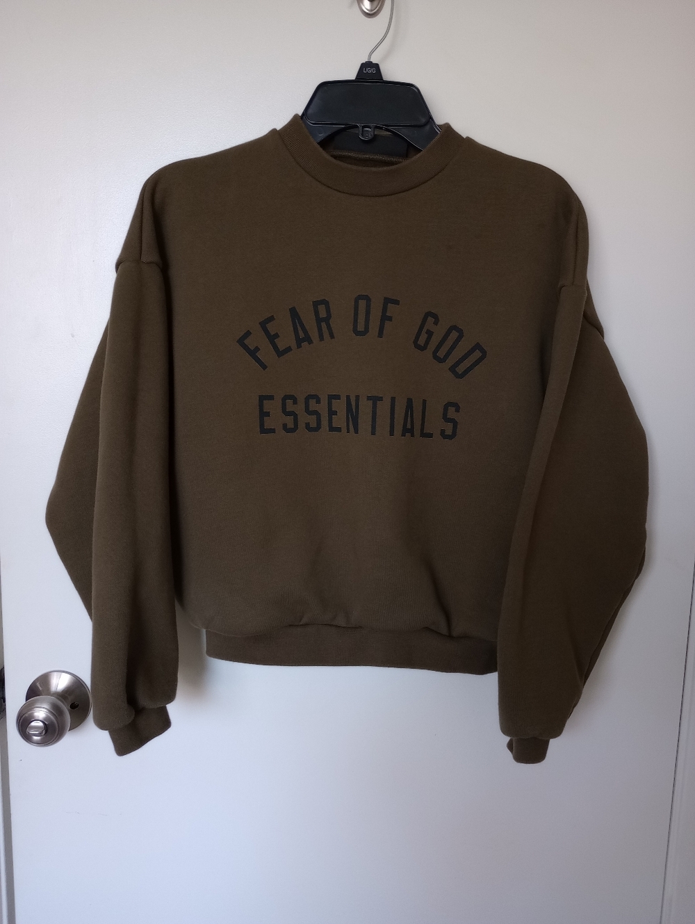 Essentials Fear of God Olive Green Crewneck Sweatshirt